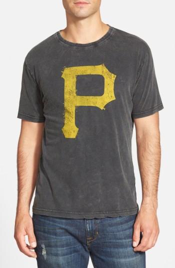 Men's Red Jacket 'pittsburgh Pirates - Scatter' Burnout T-shirt - Black