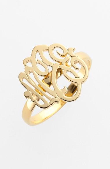 Women's Jane Basch Designs Personalized Script Monogram Ring
