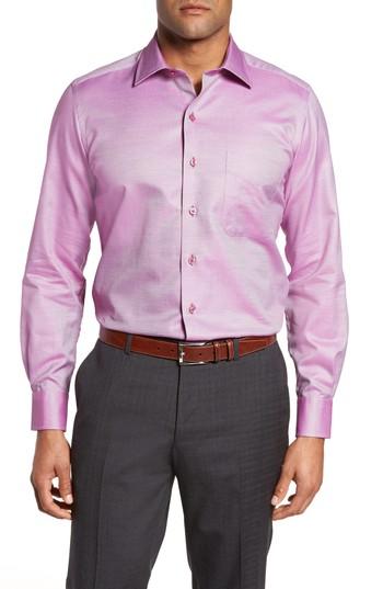 Men's David Donahue Solid Sport Shirt, Size - Pink