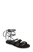Women's Alias Mae Theory Strappy Flat Sandal Us / 36eu - Black