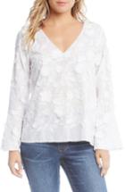 Women's Karen Kane Floral Bell Sleeve Top - White