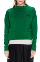 Women's Scotch & Soda Mock Neck Crop Cotton Blend Sweatshirt - Green