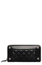 Women's Freida Rothman Quilted Leather Zip Around Wallet - Black