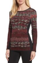 Petite Women's Nic+zoe Verona Jacquard Pullover, Size P - Red