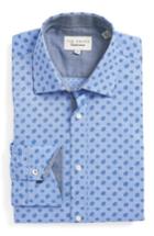 Men's Ted Baker London Midra Trim Fit Paisley Dress Shirt .5 - 34/35 - Blue