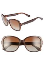 Women's Kate Spade New York Karalyns 56mm Oversized Sunglasses - Brown Havana Polar