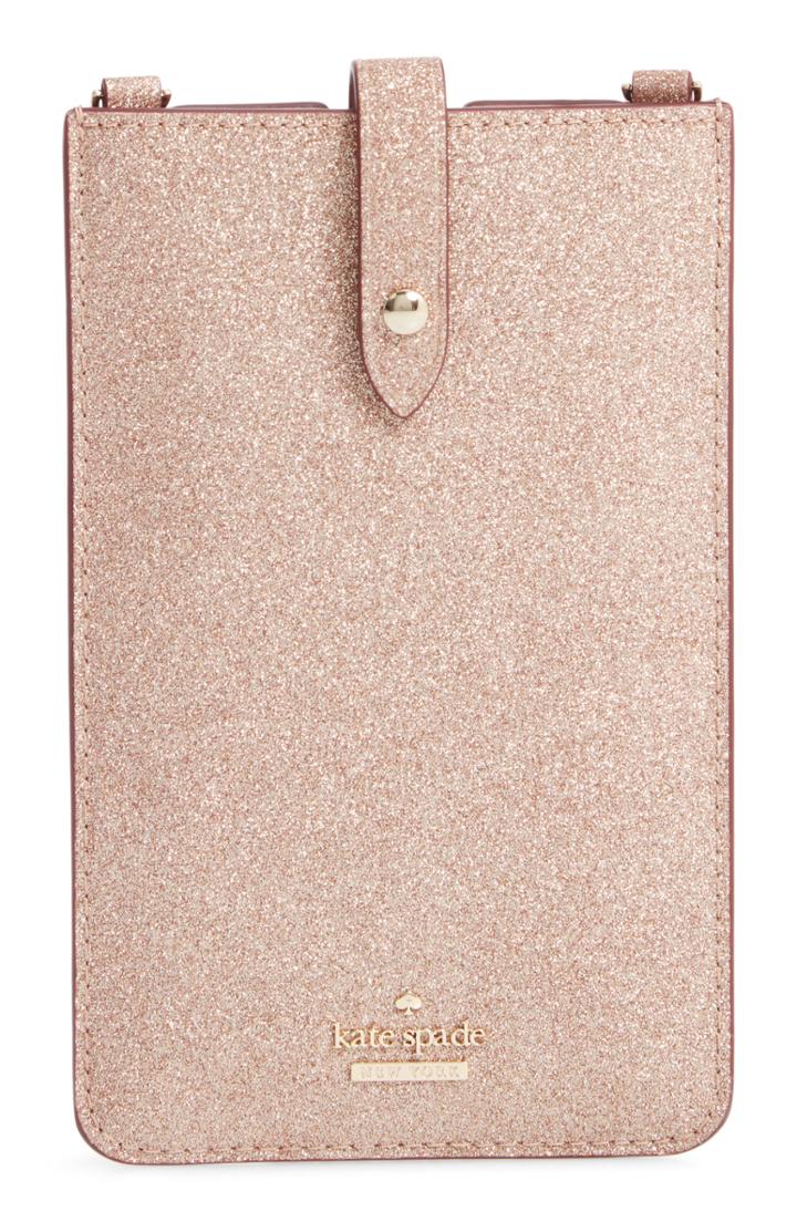 Women's Kate Spade New York Glitter Leather Iphone Crossbody Case -