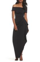 Women's Vince Camuto Off The Shoulder Crepe Gown - Black