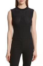 Women's Theory Check Pattern Knit Shell - Black