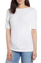 Women's Halogen Reversible Neck Tee - White