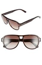 Men's Tom Ford Dylan 57mm Aviator Sunglasses - Dark Havana/ Gradient Roviex