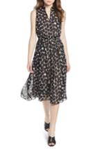 Women's Anne Klein Dot Print Split Neck Dress - Black