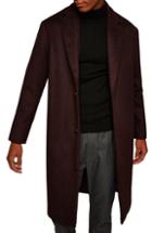 Men's Topman Hayden Oversize Overcoat - Burgundy