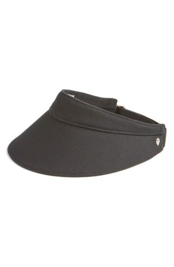 Women's Helen Kaminski 'kelci' Cotton Visor - Black