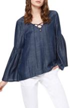 Women's Sanctuary Lace-up Chambray Top - Blue