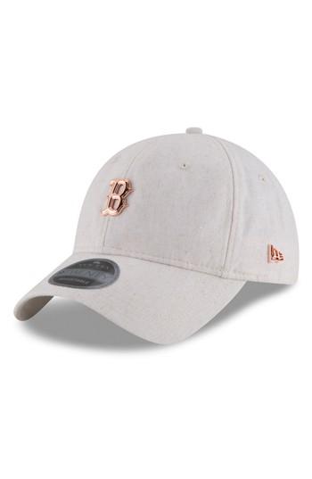 Men's New Era Cap Mlb Badged Black Label Linen & Cotton Ball Cap - Beige