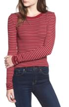 Women's Bp. Ribbed Long Sleeve Tee, Size - Red