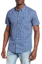 Men's Rvca Print Woven Shirt - Blue