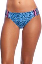 Women's La Blanca Shirred Hipster Bikini Bottoms - Blue