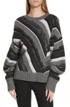 Women's Helmut Lang Wool & Cashmere Ombre Stripe Sweater - Grey