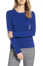 Women's Halogen Scallop Trim Sweater - Blue