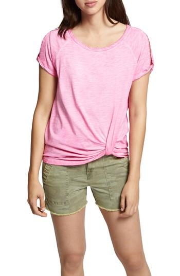 Women's Sanctuary Adrienne Side Twist Cotton Blend Top - Pink