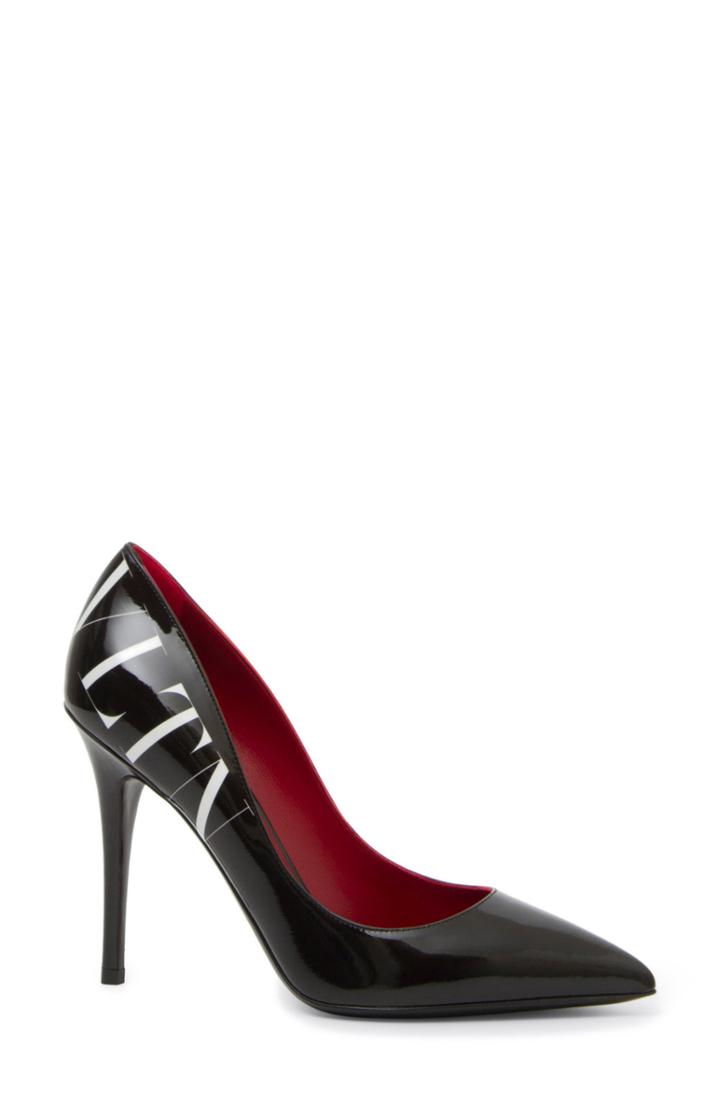 Women's Valentino Garavani Vltn Logo Pointy Toe Pump Us / 36eu - Black