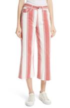 Women's Frame Vintage Stripe Crop Jeans - Red