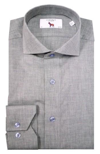 Men's Lorenzo Uomo Trim Fit Solid Dress Shirt .5 - 32 - Grey