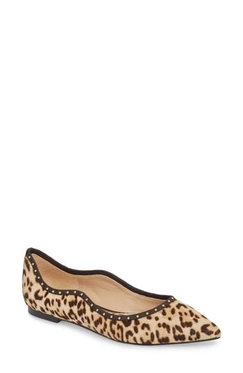 Women's Sam Edelman Rivera Genuine Calf Hair Flat M - Brown