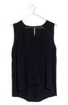 Women's Madewell Daybloom Popover Crepe Tank, Size - Black