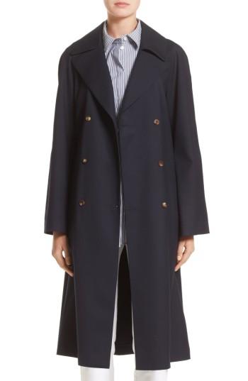 Women's Lafayette 148 New York Julia Trench Coat - Blue