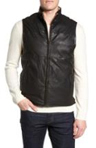 Men's Missani Le Collezioni Reversible Leather Puffer Vest - Black
