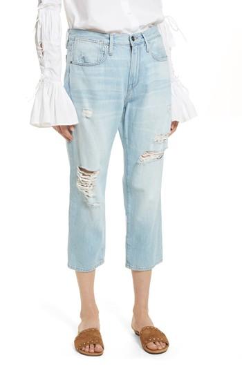 Women's Frame Le Stevie Distressed Crop Jeans - Blue