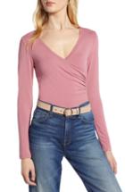 Women's Halogen Surplice Knit Top, Size - Pink