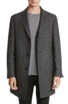 Men's John Varvatos Star Usa Walsh Wool Blend Top Coat R - Black