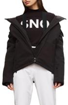 Women's Topshop Sno Gladiator Faux Fur Hood Puffer Jacket Us (fits Like 0) - Black