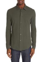 Men's Barena Venezia Tamiso Solid Pique Sport Shirt Eu - Green