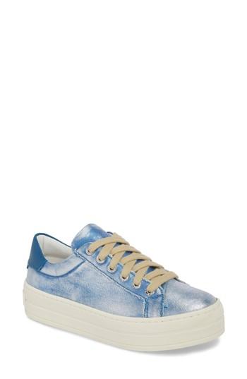 Women's Jslides Heather Platform Sneaker M - Blue