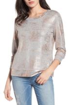 Women's Halogen Foiled Sweatshirt - Grey