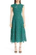 Women's Lela Rose Crochet Circle Midi Dress - Blue