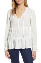 Women's Lucky Brand Tiered Peasant Top - White