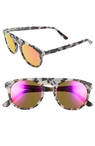 Women's Westward Leaning 'atlas' 50mm Sunglasses - Snow Leopard Matte/ Cyan
