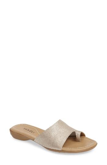 Women's Vaneli 'tallis' Snake Embossed Leather Slide Sandal .5 M - Beige