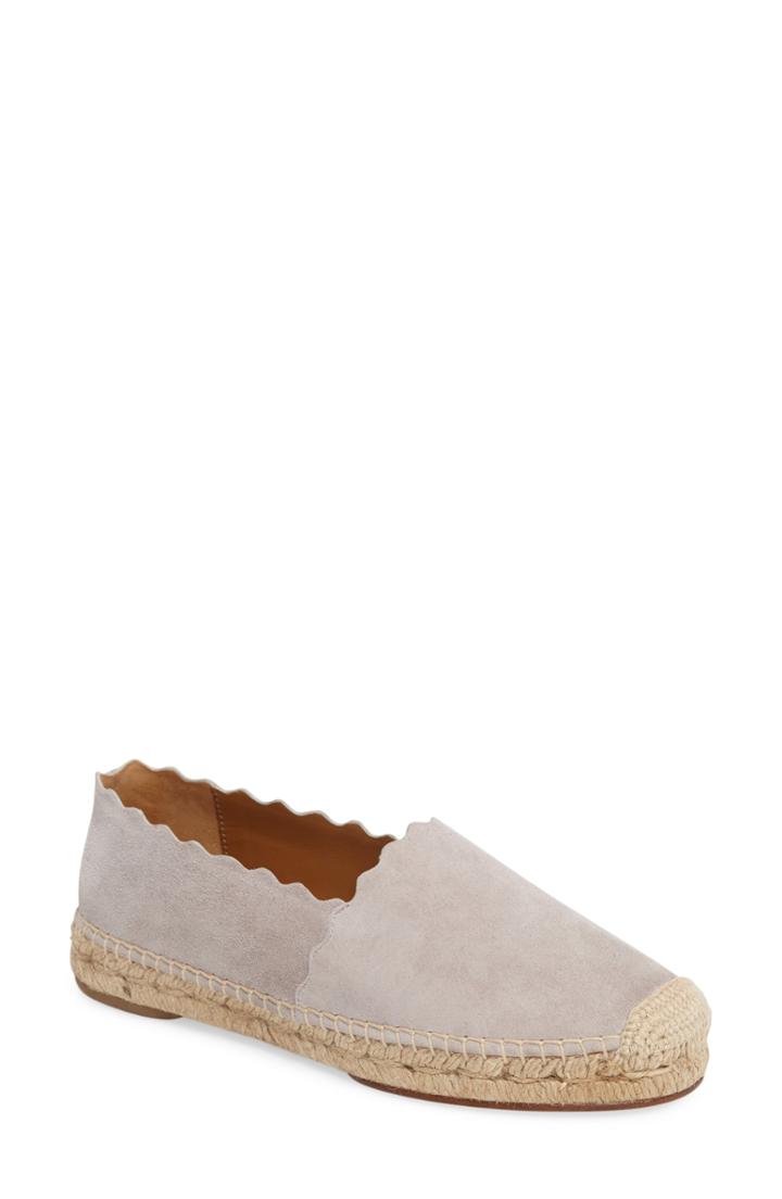 Women's Chloe Lauren Scallop Espadrille Flat Us / 40eu - Grey