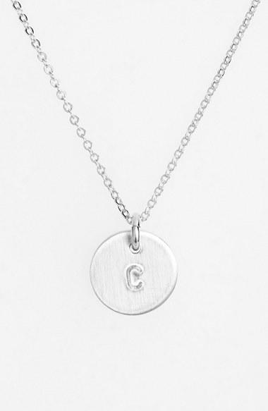 Women's Nashelle Sterling Silver Initial Mini Disc Necklace