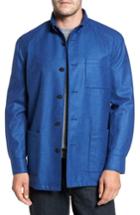 Men's David Donahue Loro Piana Storm System Shirt Jacket - Blue
