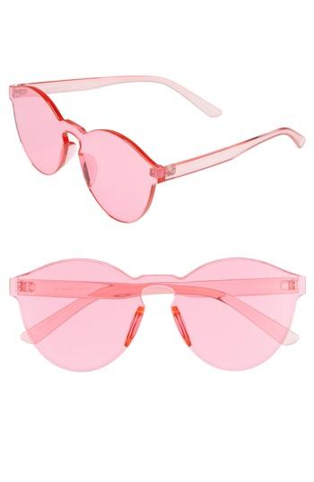 Women's Glance Eyewear 59mm Rimless Round Sunglasses - Pink