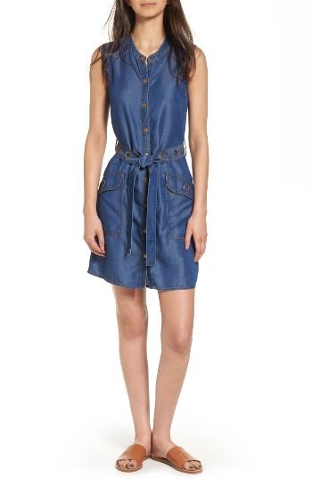 Women's Splendid Wilder Belted Denim Shirtdress - Blue