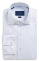 Men's David Donahue Trim Fit Textured Dress Shirt - 32/33 - Blue